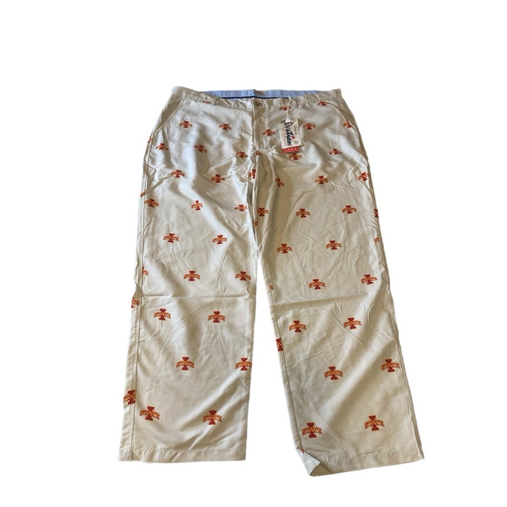 Ovation Men’s IOWA State Pants Game Changer, Tan, Red, Orange Size 44/30 NWT